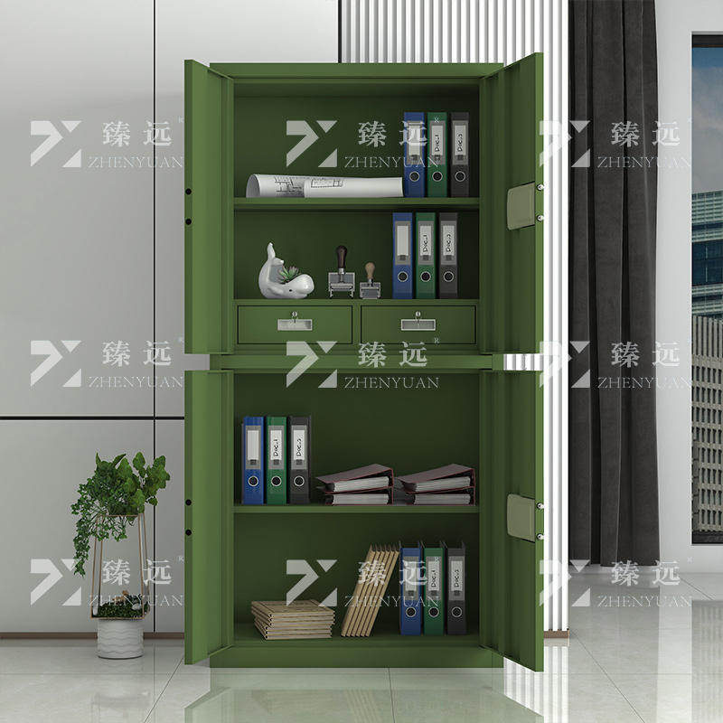 臻远 ZYJJ-80077 保密柜 绿色通双节指纹锁 长900*宽420*高1850 单位:1台高清大图