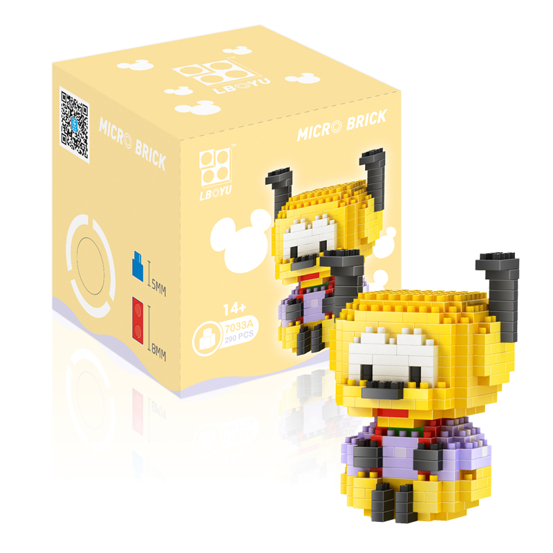 微型小颗粒钻石拼装积木兼容乐高玩具迪士尼大人女孩摆件米奇 坐姿