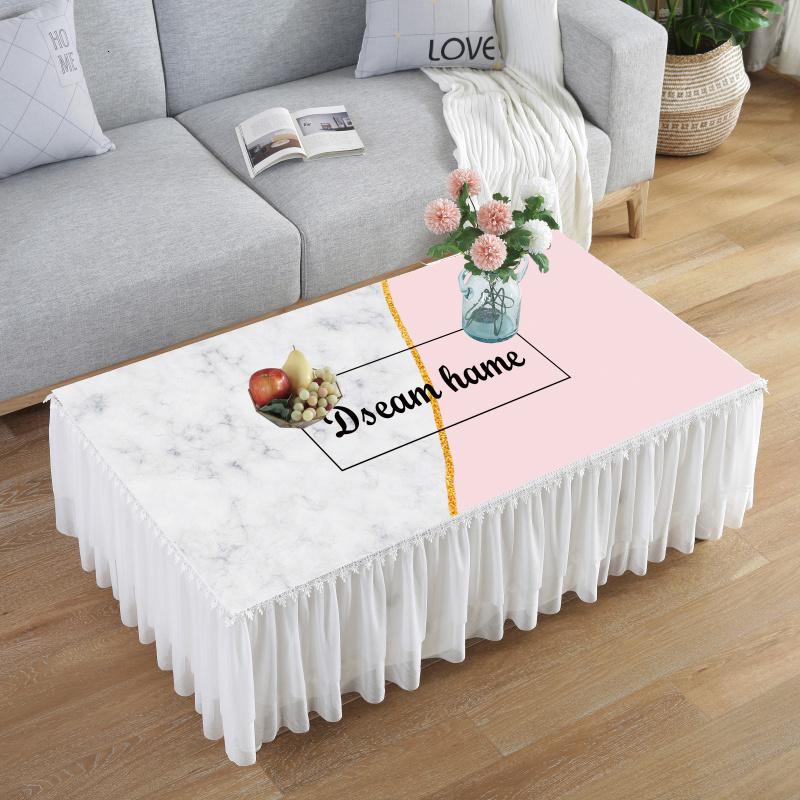 家柏饰(CORATED)茶几桌布蕾丝长方形客厅家用防尘垫电视柜盖巾布艺全包茶几布套罩高清大图