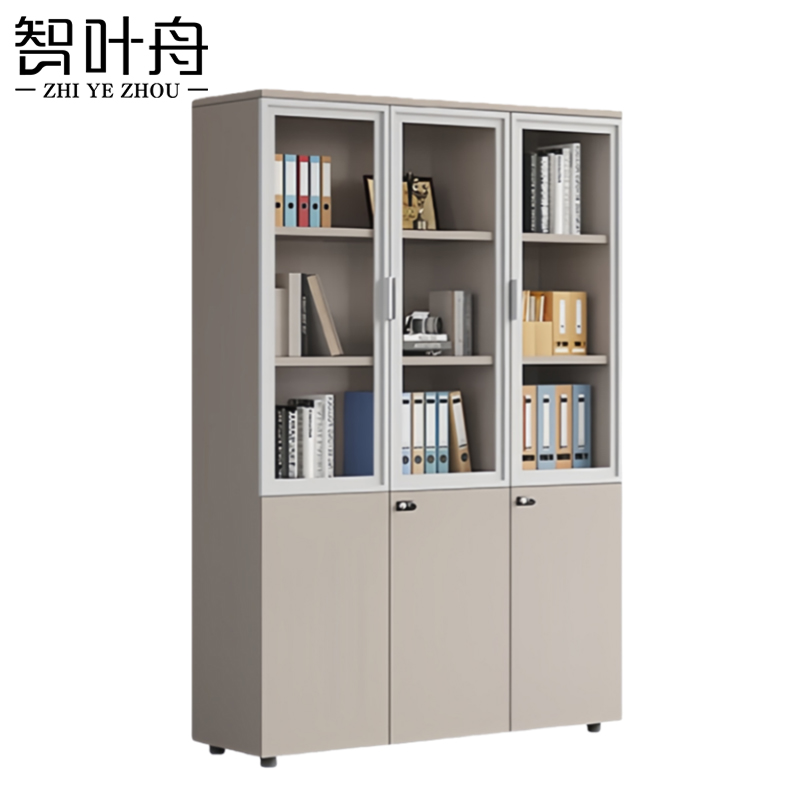 智叶舟办公柜三门1200*400*2000mm台高清大图