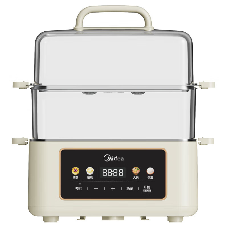 美的(Midea)电蒸锅 电煮锅 电火锅 智能预约11.5升大容量蒸煮多用途锅 ZG252202E