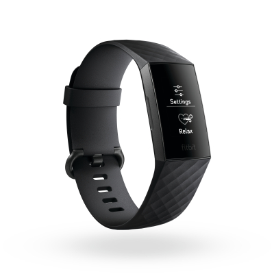 Fitbit Charge 3智能时尚心率手环 心率实时监测 睡眠监测 50米防水自动锻炼识别 VO2Max测量 黑色