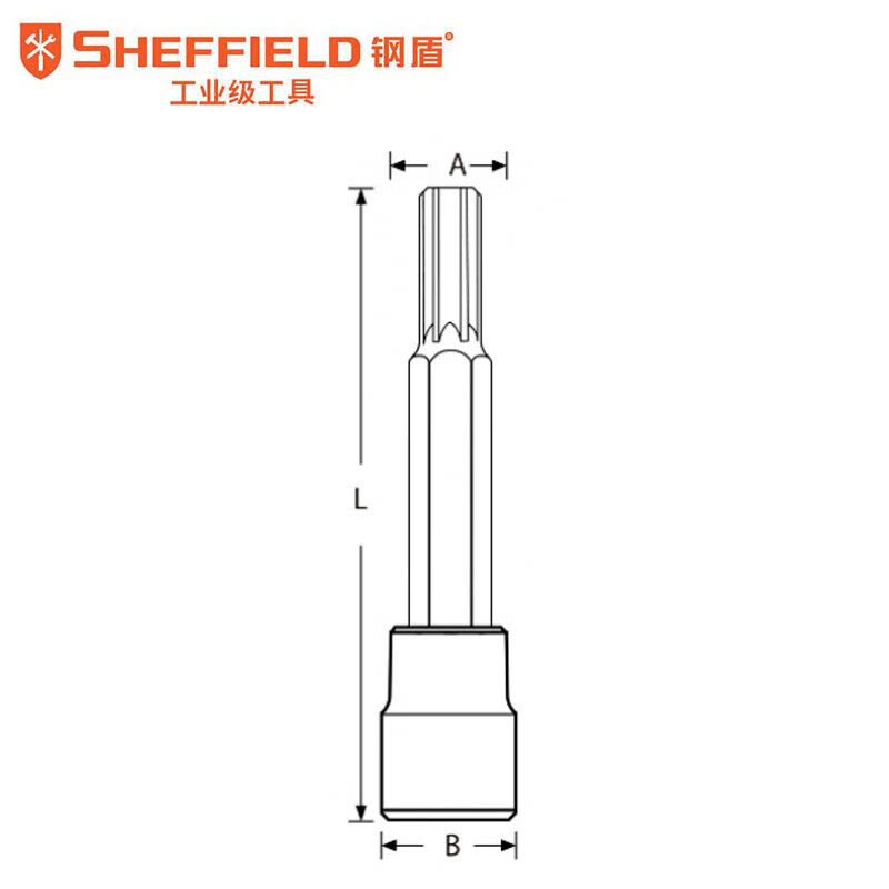 SHEFFIELD/钢盾 12.5mm系列55mm长十二角旋具套筒 S015283 1支图片
