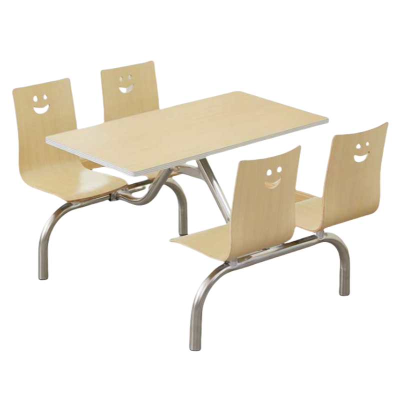 铭思达食堂连体餐桌四人位台高清大图