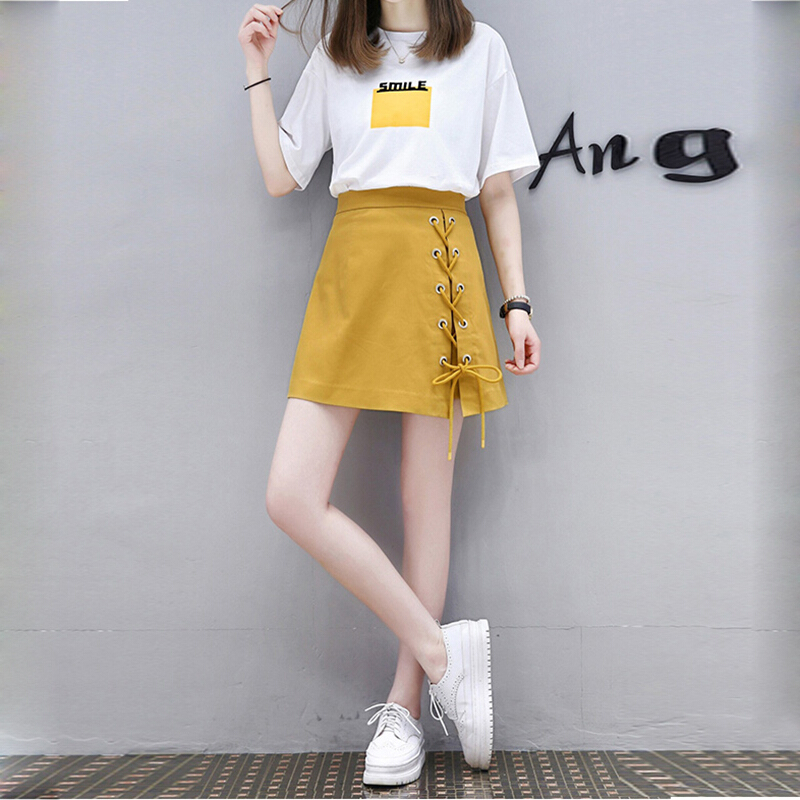 2018夏季新款时尚两件套女气质套装裙子女少女裙学生小清新连衣裙T恤+半身裙两件套