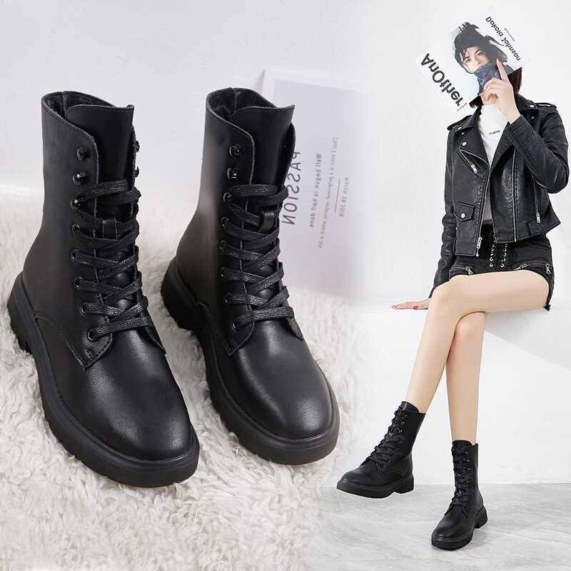 朝露女士马丁靴798 朝露马丁靴女厚底靴子帅气机车风英伦风短靴秋冬季 价格图片品牌报价 苏宁易购朝露官方旗舰店