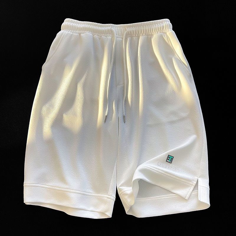 Claw money开叉冰丝短裤男夏季薄款潮牌五分中裤宽松休闲运动裤子