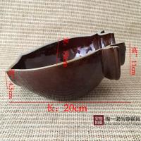 特小号长12CM*宽11CM(2个以上发 货) 农家乐怀旧餐具半瓦罐坛香肉餐具破罐子土砂瓦片碗土掉渣特色餐具