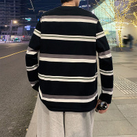 [1折价36.9元叠加优惠券]唐狮春秋新款条纹长袖T恤男宽松学生休闲打底衫内搭潮牌上衣