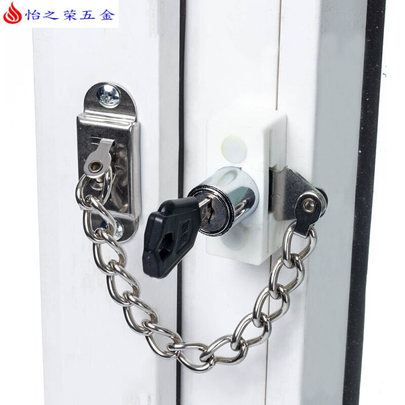 锁扣窗锁塑钢铝合金窗户防盗锁窗安全锁儿童防护锁平开窗锁链