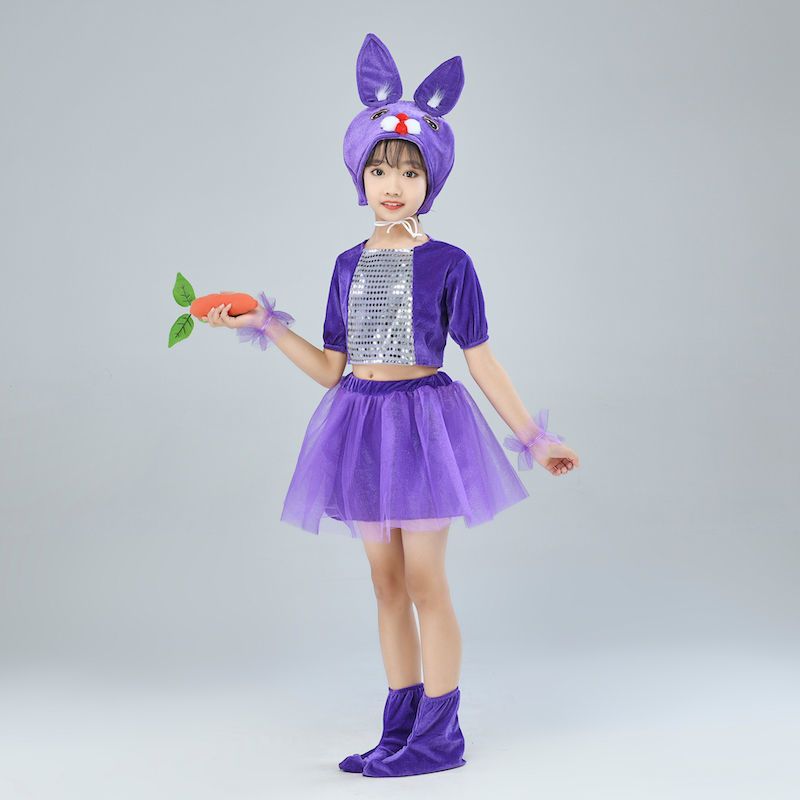 100 儿童小兔子演出服幼儿园兔子舞蹈表演服小兔子动物服装小白兔衣服