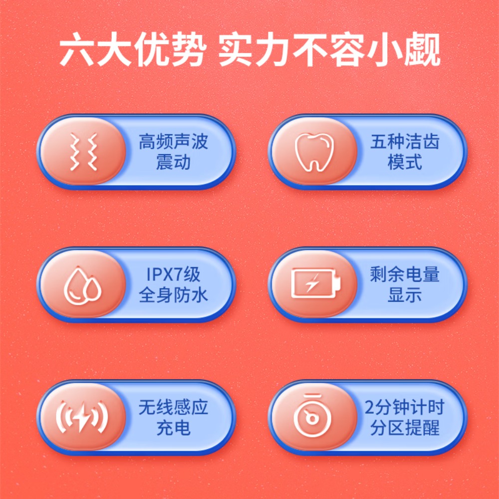 夏普声波电动牙刷 男女款成人电动牙刷DO-NS68KC-RB高清大图