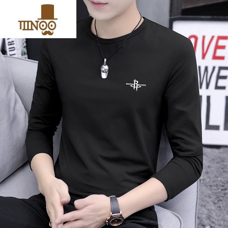 YANXU大码男士长袖体恤秋季外穿T恤衫男装冬季内搭秋衣打底衫薄款高清大图