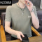 HLCOMAN男士冰丝短袖T恤2025夏季新款休闲半袖纯色速干夏装青年上衣