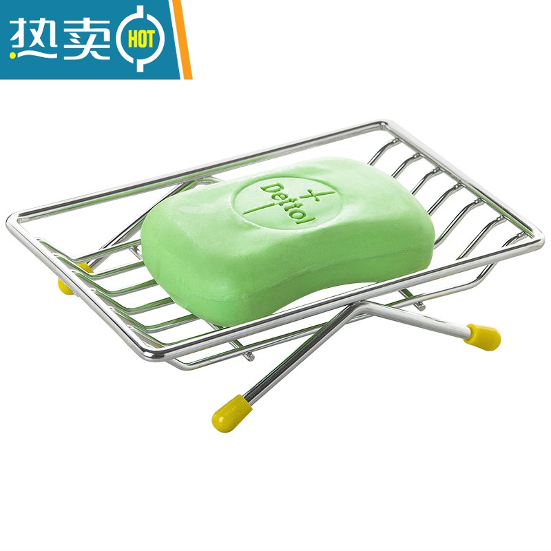 敬平厕所肥皂置物架浴室肥皂架卫生间洗手台不锈钢肥皂沥水皂网皂盒 扁条台式肥皂架(一个装)高清大图