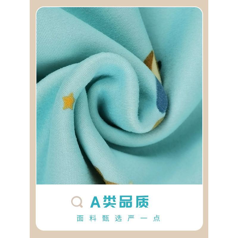 加绒男童保暖内衣套装女童加厚秋冬季宝宝睡衣中大童儿童秋衣秋裤 天蓝色 绅士牛（弹力加绒加厚）一套 100cm