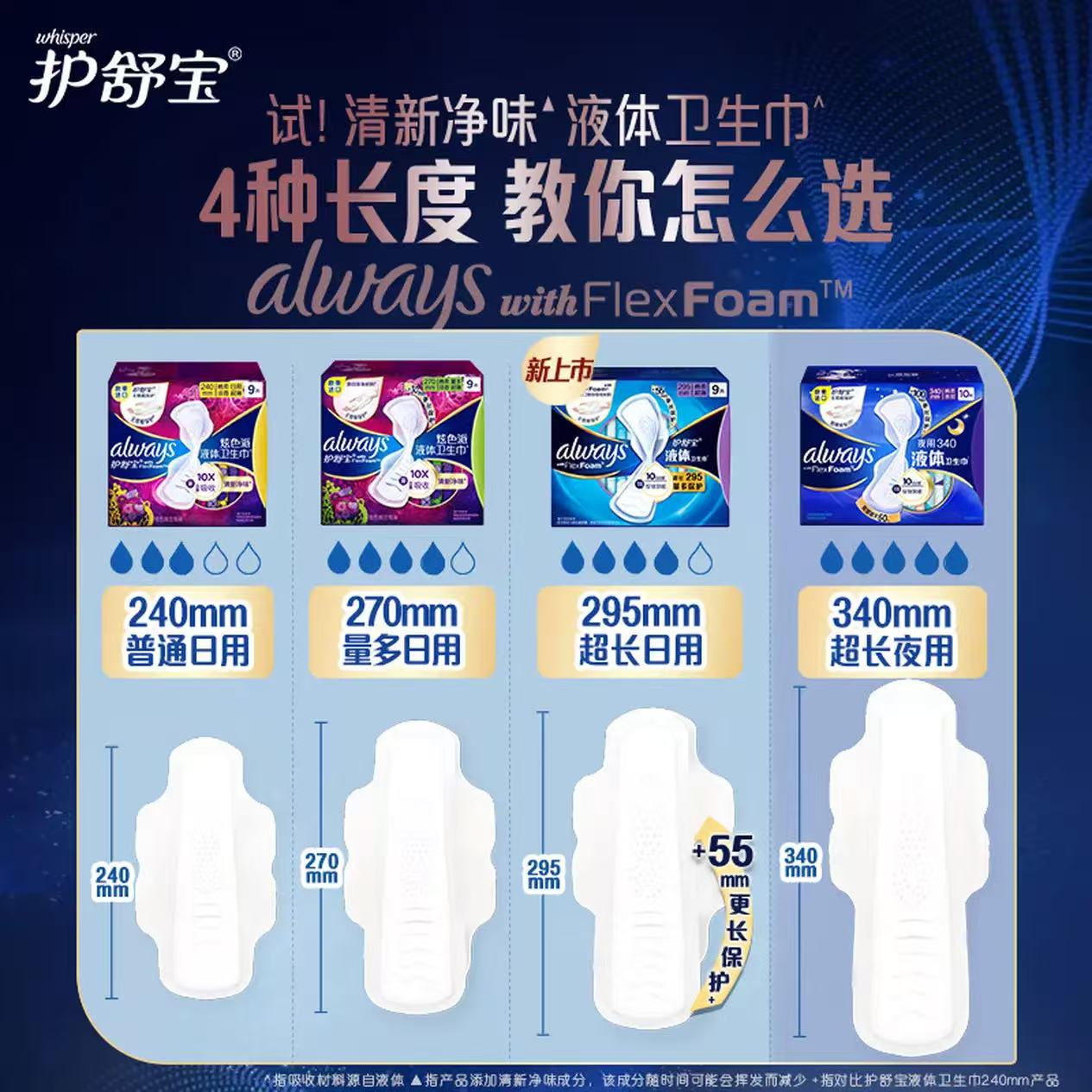 护舒宝(Whisper)幻彩·极护卫生巾日用240mm 9片高清大图