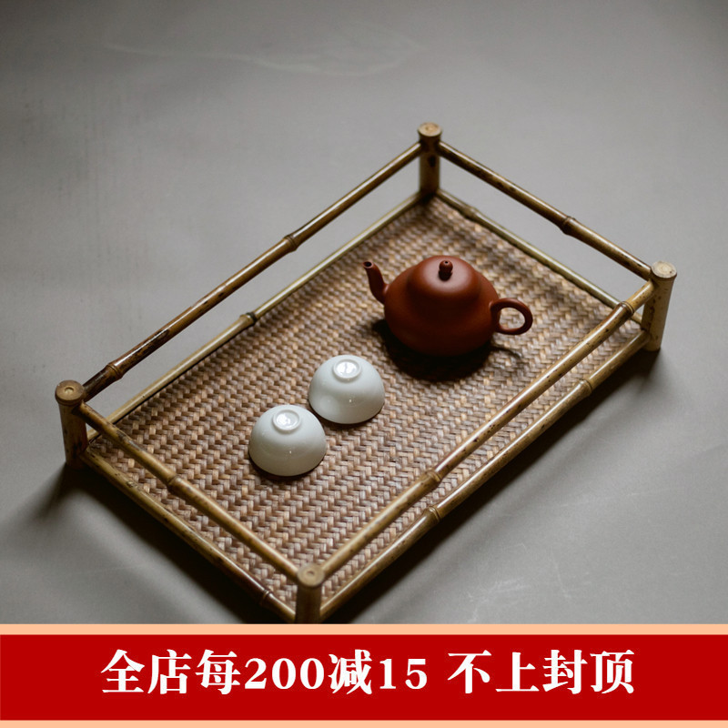 美帮汇美帮汇梅竹托盘茶杯架子茶道茶盘梅竹茶盘竹道配件茶席茶具收纳 价格图片品牌报价 苏宁易购聚佳家装专营店