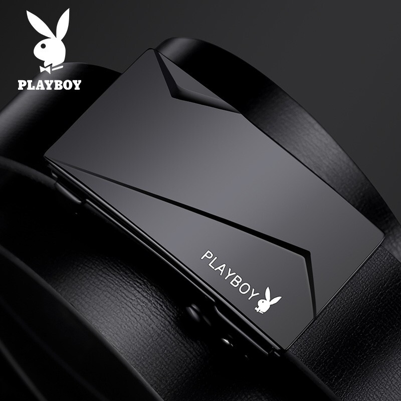 花花公子男士皮带真皮2025新款内穿无牙自动扣休闲腰带内扣式裤皮高清大图