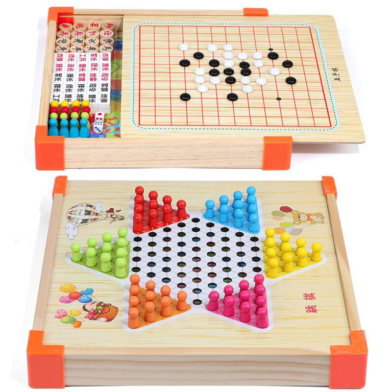 新款大号[九合一棋]c款|飞行棋儿童跳棋五子棋斗兽棋军棋类象棋玩具