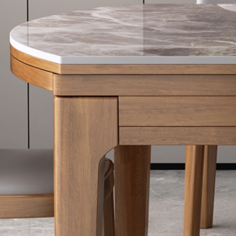 伟樽岩板伸缩餐桌120*75*75cm+椅子*4套高清大图