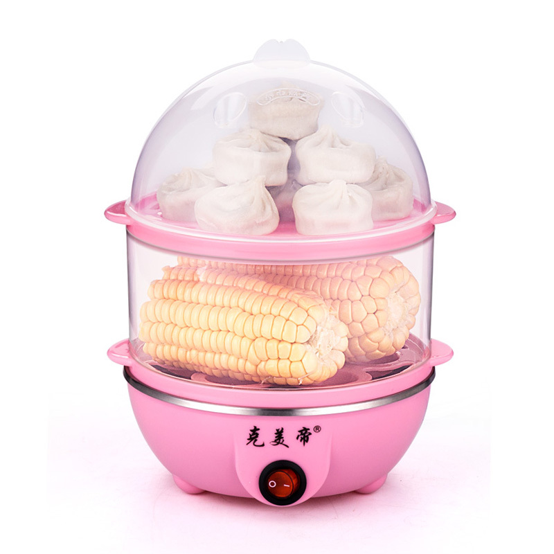 双层煮蒸蛋器蒸蛋羹奶瓶消毒自动断电家用蒸蛋器煮蛋机粉双量杯