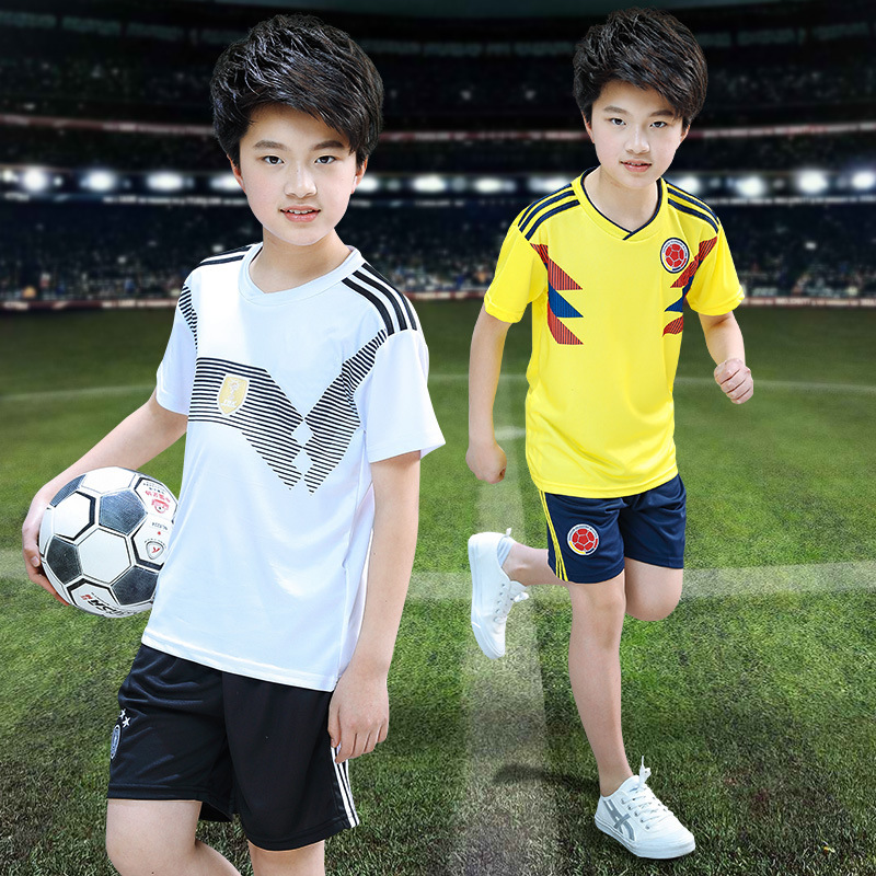 足球服运动套装印logo印号 2018年新款童装印字印号球服套装包邮