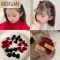 MOXUAN儿童毛绒爱心发夹女童宝宝编头发小卡子发饰小女孩刘海夹头饰抓夹