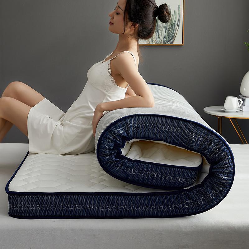 家柏饰(CORATED)加厚床垫春夏软垫榻榻米垫子硬垫双人海绵垫宿舍单人 【立体常规10cm】—贵族白 1.5*2.0m床抗菌纤维√翠玉能量绒√