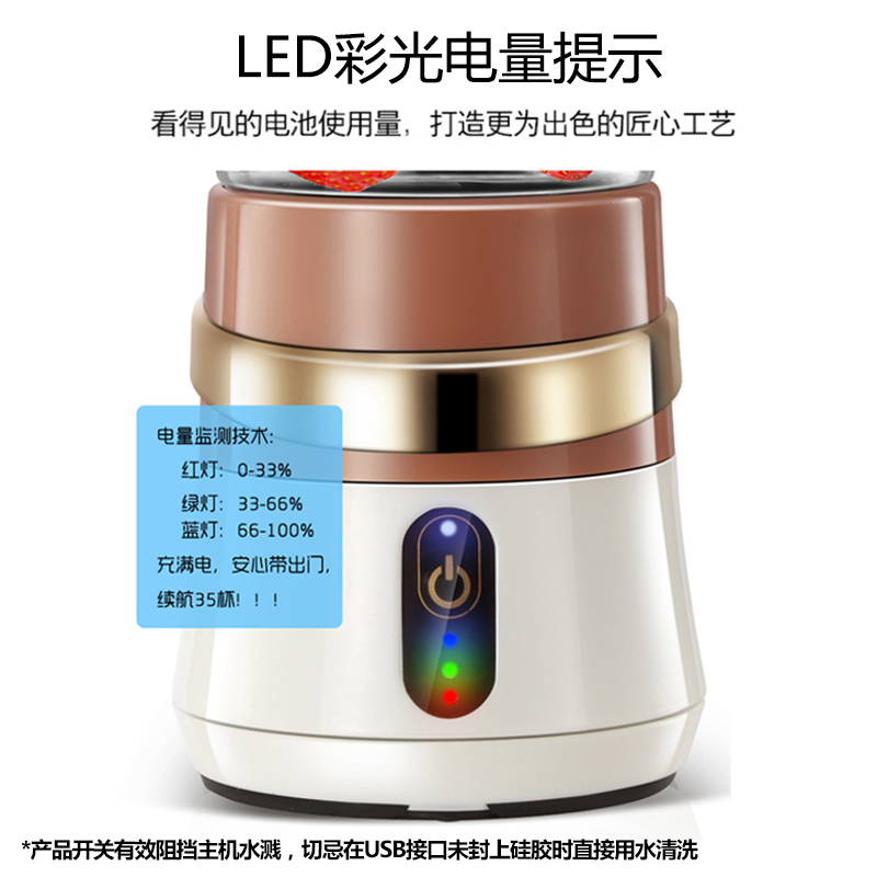 西布朗(XIBULANG)榨汁机A8 便携随行杯 1档充电式电动原汁机搅拌机 学生宿舍家用迷你果汁机 500ml 优雅绿