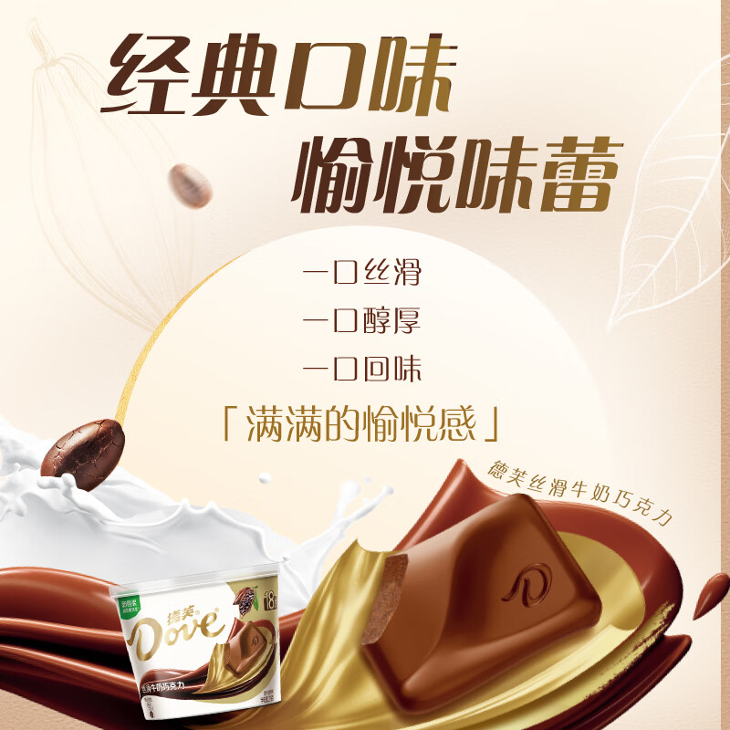 德芙全家桶 丝滑牛奶巧克力 碗装18粒216g 休闲零食糖果 生日礼物高清大图