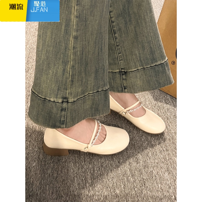 聚范晚晚风温柔鞋平底单鞋女2024新款夏季玛丽珍鞋子配裙子软底孕妇鞋高清大图