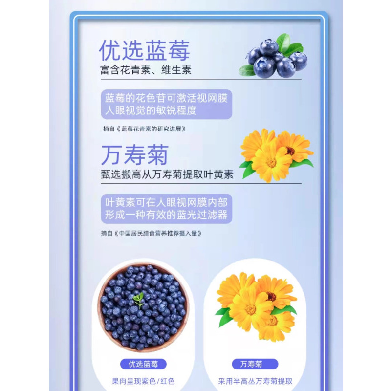北京同仁堂蓝莓叶黄素酯护眼儿童学生成人官方正品*5盒