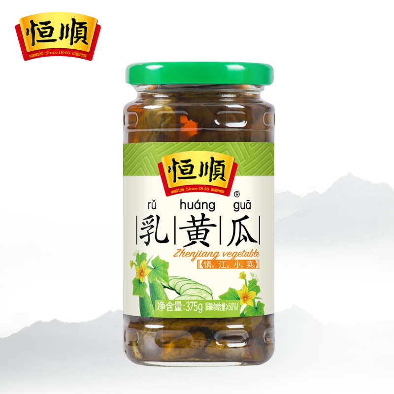 [中华特色]镇江馆 恒顺乳黄瓜375g 酱菜咸菜 腌制泡菜 下饭拌面小菜 榨菜 镇江特产 华东