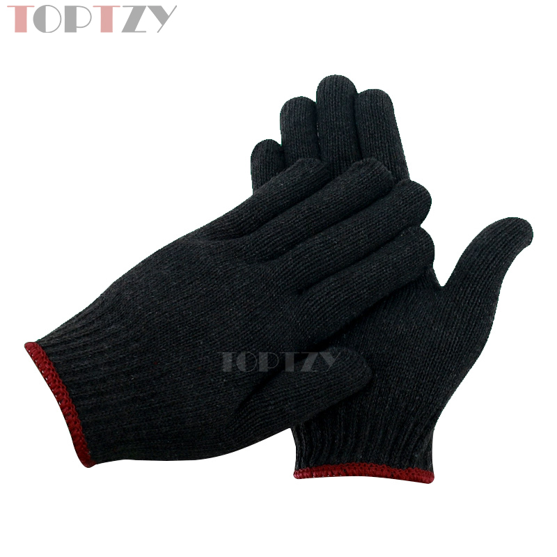 toptzy TZ5071821 劳保手套棉线手套耐磨手套 F款12双黑色高清大图
