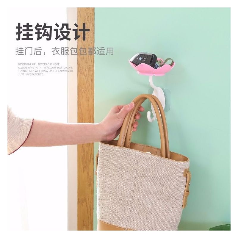 壁挂式肥皂盒浴室免打孔皂盒双层沥水卫生间洗漱台创意花朵香皂架|锦上添花【粉】
