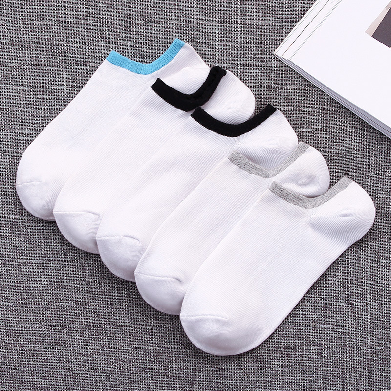 袜子男短袜秋冬保暖棉袜纯白色男袜短筒低帮运动袜浅口男士船袜潮