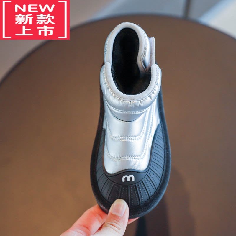 可莉允儿童棉鞋加绒加厚冬季男童雪地靴防水防滑棉靴男孩冬鞋女童靴子图片