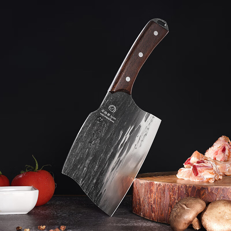 十八子作 中式菜刀 手工锻打刀具 家用菜刀墨锋斩切刀SL2326-AB