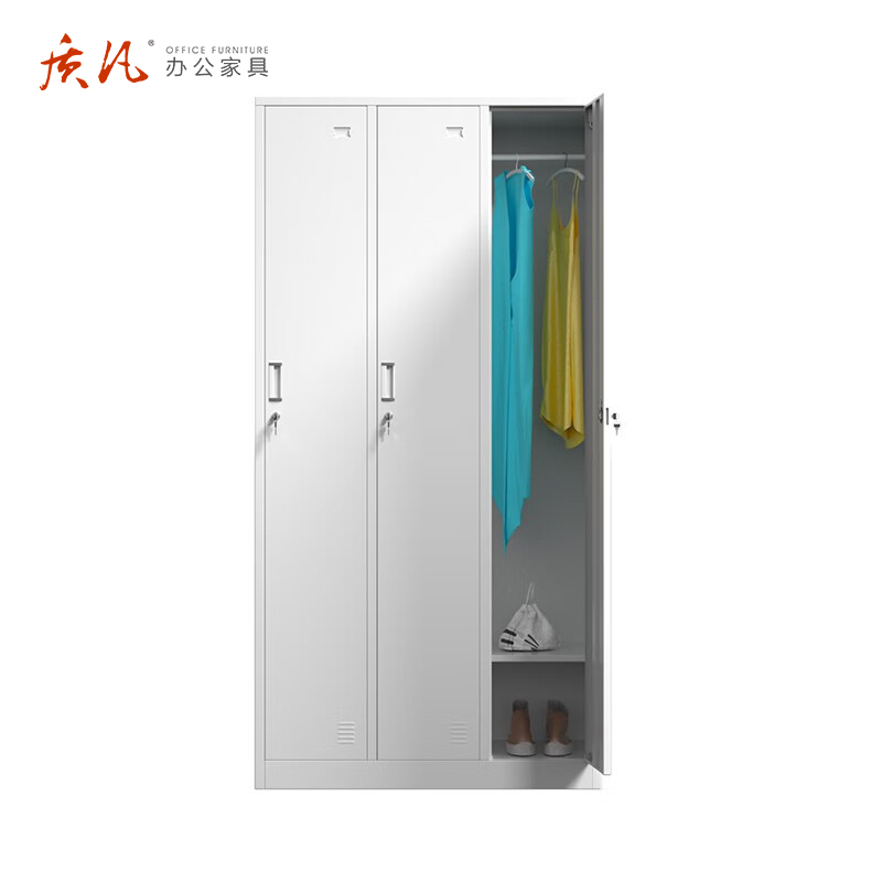 苏宁 质凡 办公家具 三门更衣柜储物柜带锁多门柜/ZF-GYG006/900*420*1800高清大图