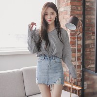 牛仔裙女2018新款学生超火裙子女夏高腰a字半身裙短裙韩版浅蓝色
