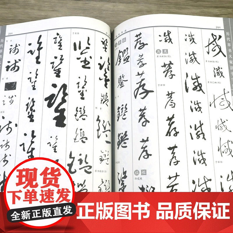 [精装]历代草书大家法书字典 上下册 草书字典包括王羲之孙过庭张芝于右任黄庭坚怀素张旭等历代古代毛笔行书书籍高清大图