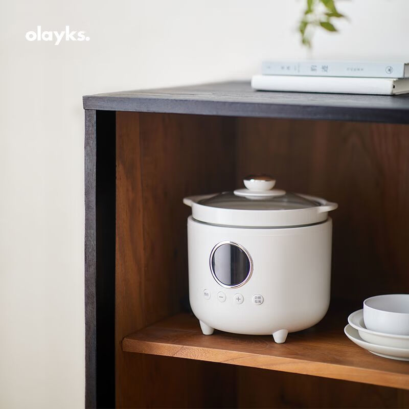 欧莱克(olayks)电炖锅家用煮粥神器陶瓷煲汤电热全自动婴儿火锅辅食锅 1.5L 陶白色-迷你炖盅DDG00106