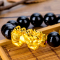 金一国囍足金3D硬金貔貅转运珠男女通用款黄金路路通手串 定价（送黑曜石） ACD002