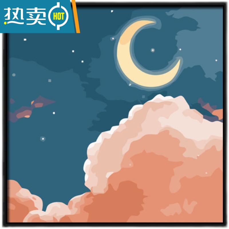 敬平现代简约小众抽象动漫客厅装饰画沙发背景墙油画肌理唯美挂画装饰画高清大图