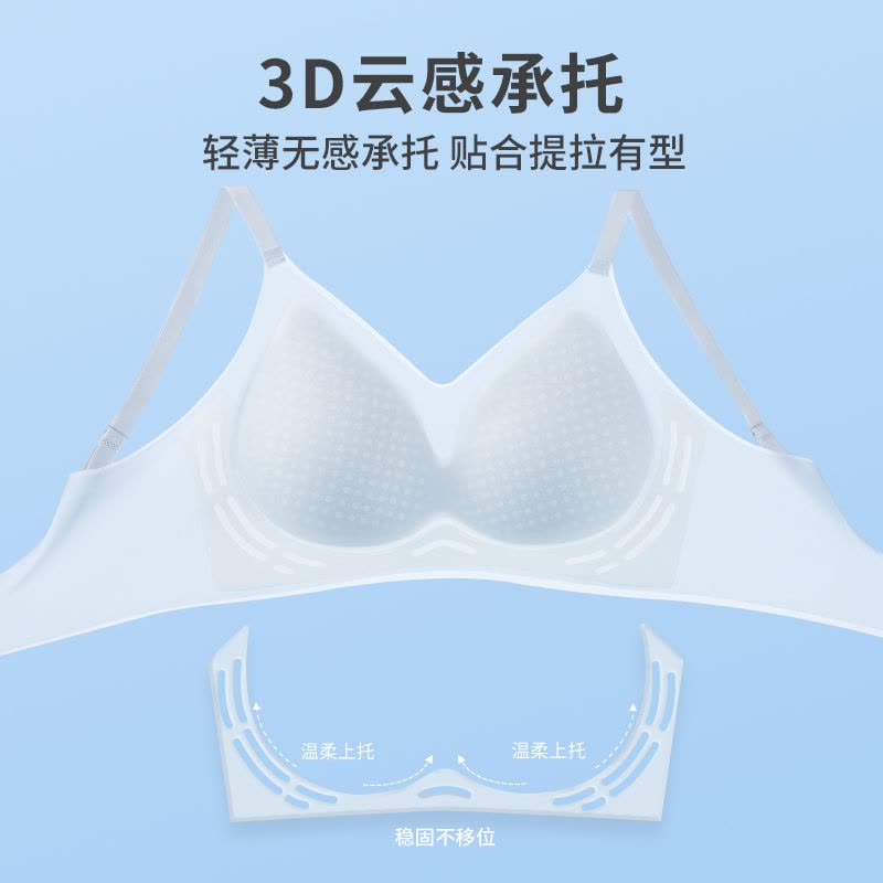 浪莎无痕内衣女薄款2025新款夏季冰丝大胸显小聚拢美背文胸罩图片
