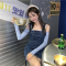 图色 XXS 145cm小个子时尚背带裙女150百搭修身包臀牛仔连衣裙潮 加小码xxs