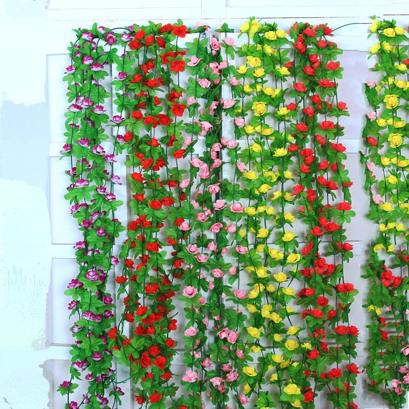 壁挂仿真植物假花藤条绿叶装饰葡萄藤蔓垂绿植墙塑料树叶子绿萝(两条起拍)
