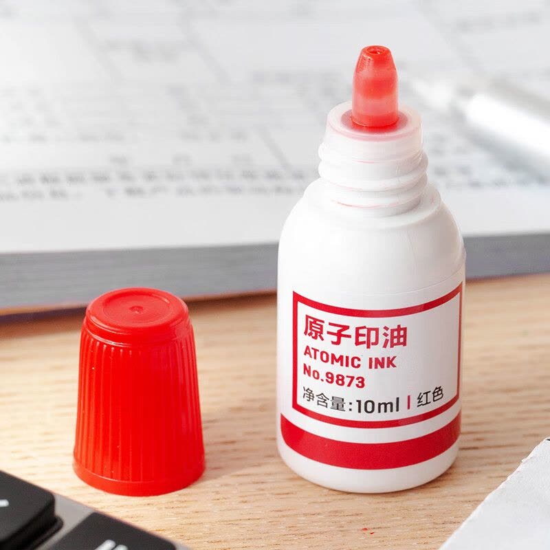 得力(deli) 10ml财务印章原子印油 红色 原子印章油 办公用品 9873图片