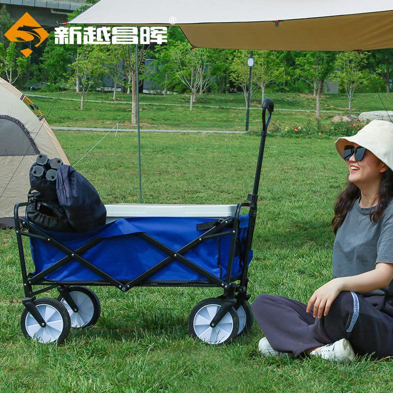 新越昌晖野营车户外野餐车营地车拉杆车郊游露营车小推车便携买菜车购物车钓鱼装备行李车拖车 XY2019L图片